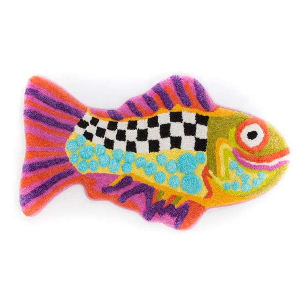 NEW MacKenzie-Childs Happy Fish Bath Rug 20x36